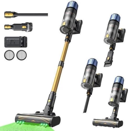 Proscenic Aspirateur balai sans fil P15 - Autonaumie 70 min - Aspiration puissant 60Kpa - 580W - Greeneye? Technologie