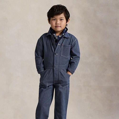 Combinaison Rayée En Denim De Coton