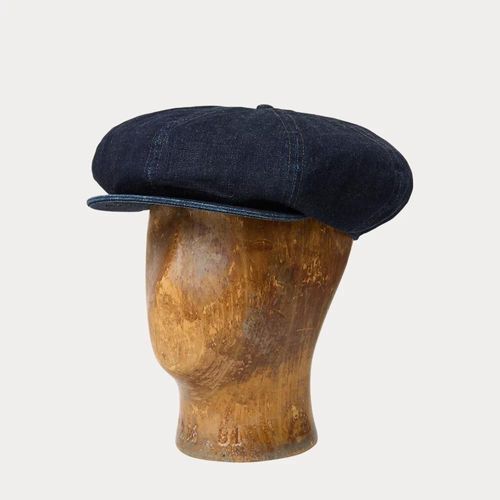 Casquette Newsboy En Denim Indigo