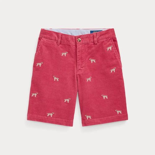 Short Brodé De Chiots Velours Côtelé
