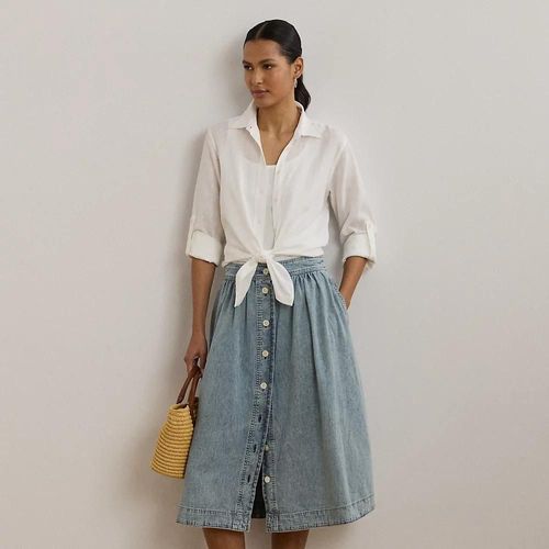 Jupe En Denim Boutonnée Devant