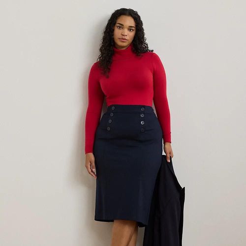 Grandes Tailles - Jupe Crayon Marin En Jersey Ponte