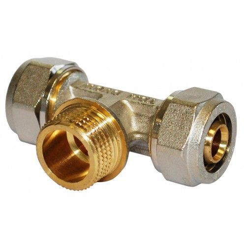 Té mâle à compression pour tube multicouche - M15x21 - diam 16 mm BOUTTÉ