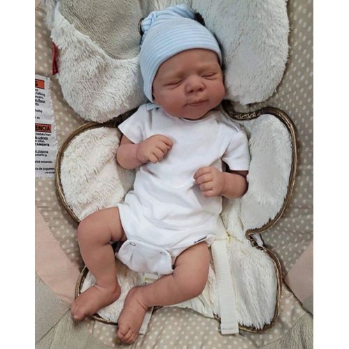 Poupée Reborn Fille Dormant Nouveau-né Réaliste Bébé Yeux Endormi 48cm