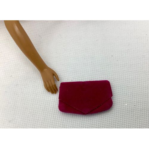 Sac pochette Mattel Barbie Chelsea velours ras rose fuschia purple bag
