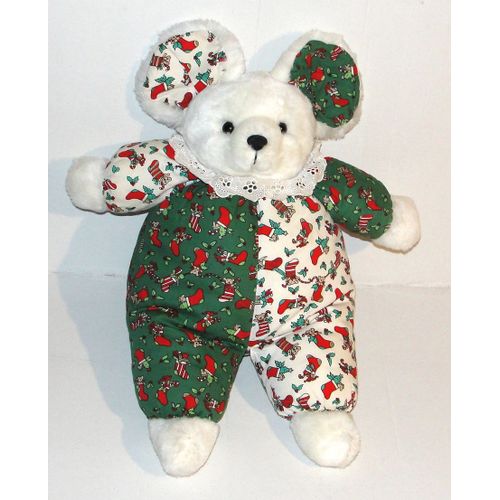 peluche souris tissus chaussettes de noel impexit doudou 42 cm