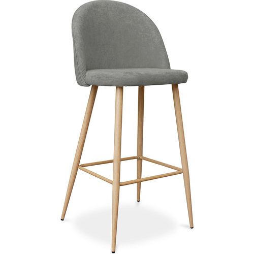 Tabouret Tapissé En Tissu - Design Scandinave - 73cm - Bennett Gris
