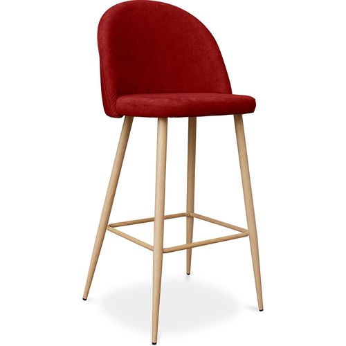 Tabouret Tapissé En Tissu - Design Scandinave - 73cm - Bennett Rouge