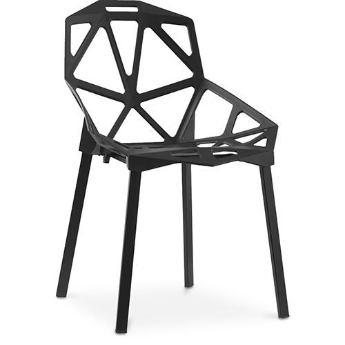 Chaise De Salle À Manger Design Mykonos - Pp Et Métal Noir