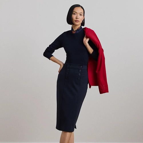 Petite - Jupe Crayon Marin En Jersey Ponte