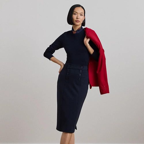 Petite - Jupe Crayon Marin En Jersey Ponte