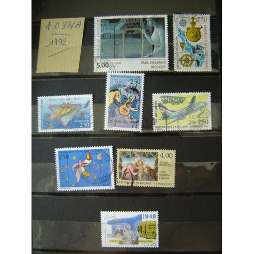Ad 374 A // Lot De Timbres Obliteres France (1992
