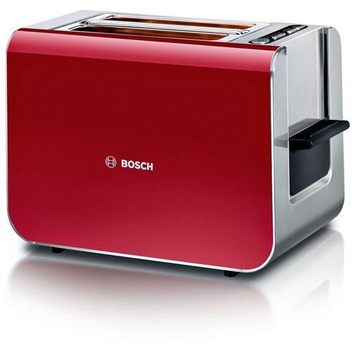 Bosch Grille-pain Styline TAT8614N, 800 W, acier inoxydable/rouge