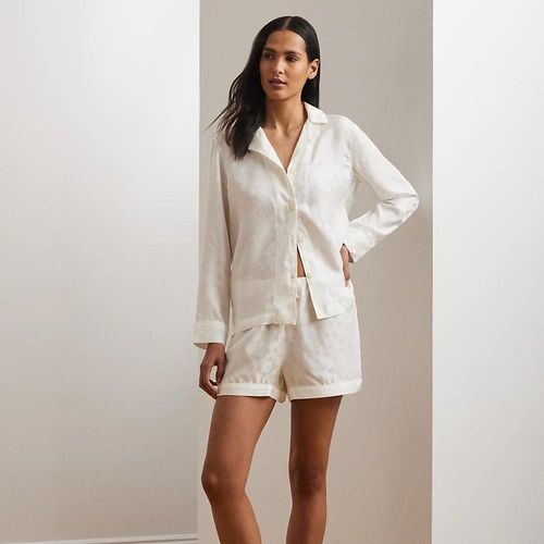 Pyjama Boxer Logo Jacquard Satin De Soie