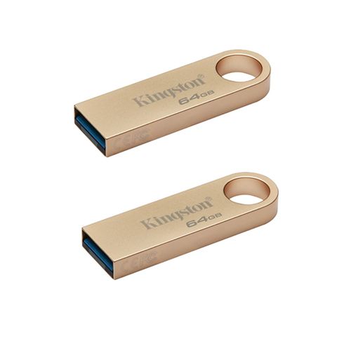 Lot de 2 Clé USB Kingston DataTraveler SE9 Gen 3 - 64Go 220MB/s Métal Clé USB 3.2 Gen 1 - Dorée