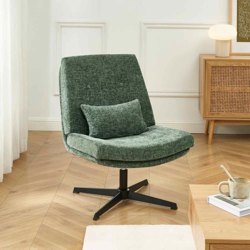Fauteuil Rotatif Tissu Vert