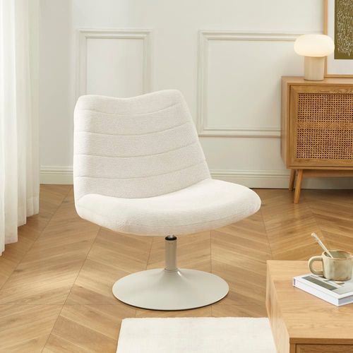 Fauteuil Rotatif Tissu Beige