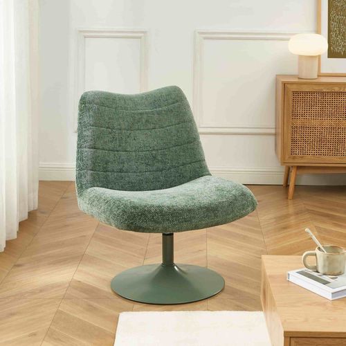 Fauteuil Rotatif Tissu Vert