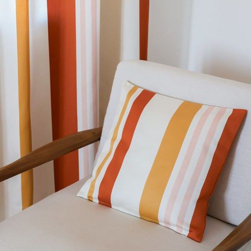 Housse De Coussin En Coton Orange Et Jaune 40x40