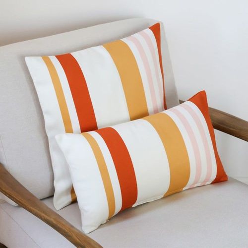 Housse De Coussin En Coton Orange, Jaune 25x45