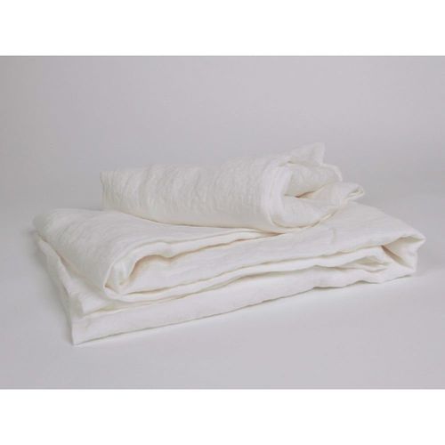 Drap Housse Lin Lavé 2 Personnes Uni 180x200 Cm