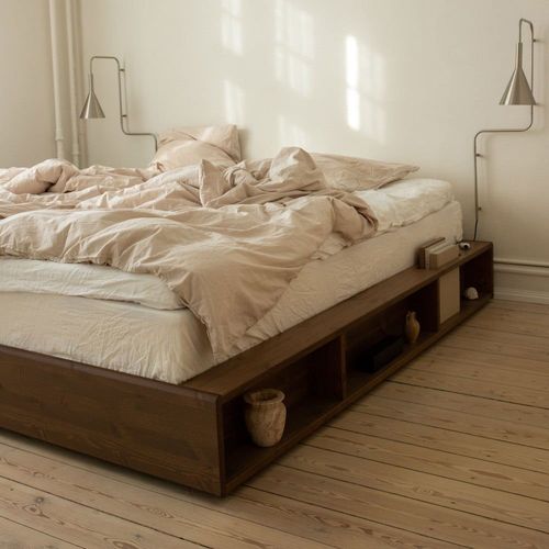 Lit En Bois 180x200cm - Bois Foncé