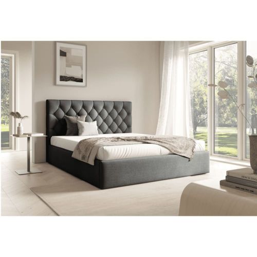 Lit Coffre Tissu Velours 180 X 200
