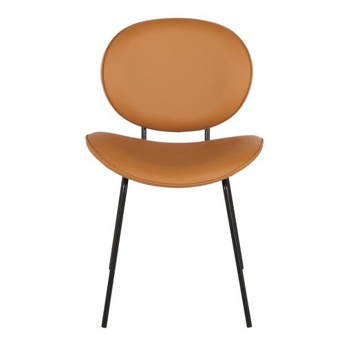 Chaise En Suédine Marron, Bois De Chêne Et Acier Noir