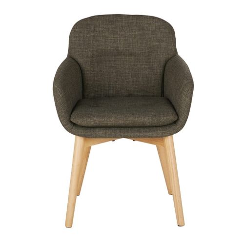 Fauteuil De Table Vert Et Pieds En Bois D'hévéa