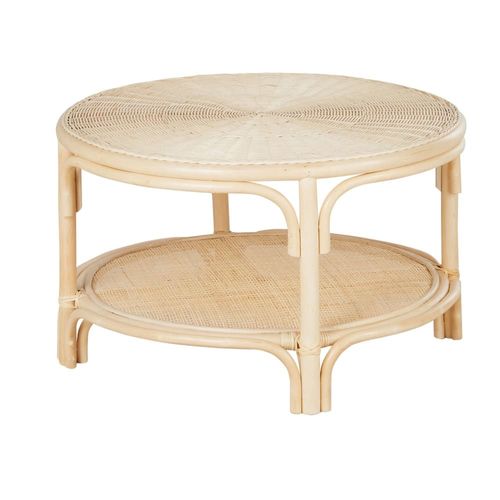 Table Basse Ronde 2 Plateaux En Rotin D71