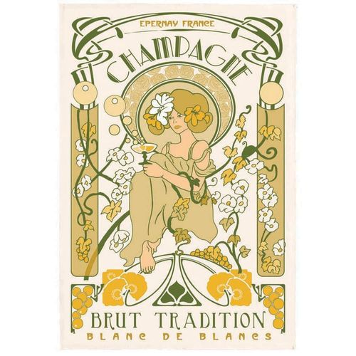 Torchon Art Nouveau En Coton Ecru 48 X 72