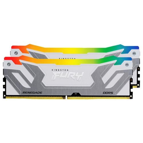 Kingston FURY Renegade RGB - DDR5 - kit - 48 Go: 2 x 24 Go - DIMM 288 broches - 8800 MT/s / PC5-70400 - CL42 - 1.4 V - mémoire non tamponnée chronométrée - on-die ECC - blanc et argent