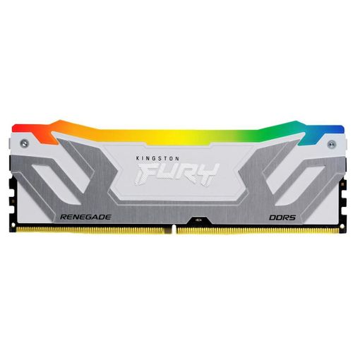 Kingston FURY Renegade RGB - DDR5 - module - 24 Go - DIMM 288 broches - 8800 MT/s / PC5-70400 - CL42 - 1.4 V - mémoire non tamponnée chronométrée - on-die ECC - blanc et argent