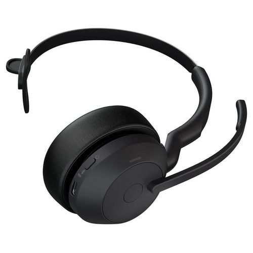 Jabra Evolve2 55 UC Mono - Micro-casque - sur-oreille - Bluetooth - sans fil - Suppresseur de bruit actif - USB-A - noir - avec support de chargement - Cisco Webex Certified, Certifié...