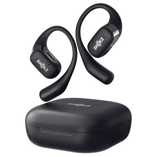 SHOKZ OpenFit - Écouteurs sans fil avec micro - oreille dégagée - montage sur l'oreille - Bluetooth - noir