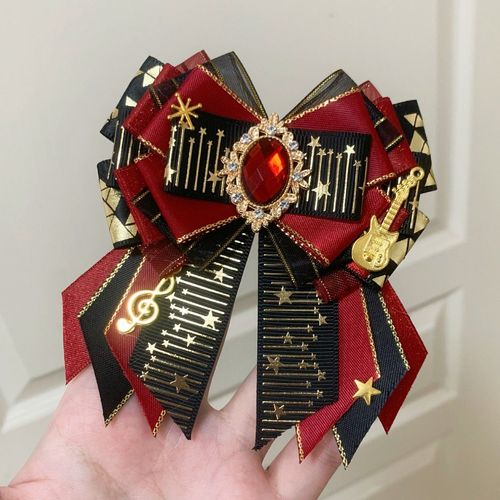 Notes Étoile Rétro Fait À La Main N?ud Cravate Broche Femmes Lolita Ensemble Uniforme Chemise Col Luxe Broche Accessoires