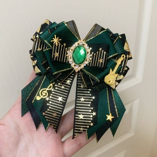 Notes Étoile Rétro Fait À La Main N?ud Cravate Broche Femmes Lolita Ensemble Uniforme Chemise Col Luxe Broche Accessoires