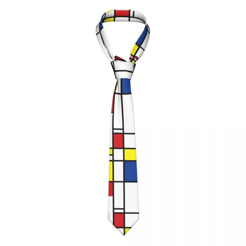 Cravate Géométrique De Stijl Mondrian Minimaliste 8cm Imprimé Cravates Accessoires Affaires Pour Homme Blouse
