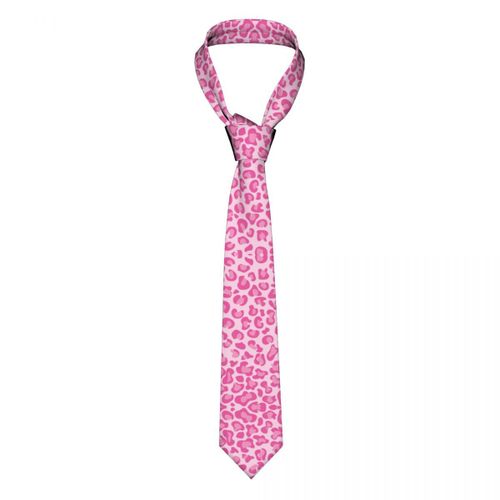 Chemises Décontractées En Polyester Pour Hommes,Imprimé Léopard Rose,Accessoires De Chemise Unisexes,Guépard,Animal Cool,Chats,Cou Aught,8 Cm