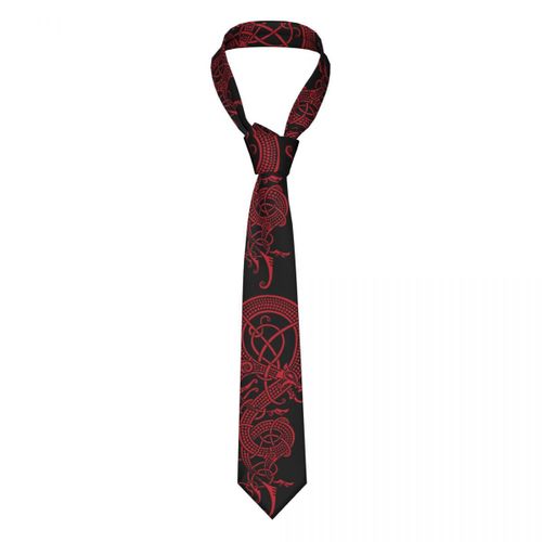 Le Dragon Viking Fenrir Raven Cravate Hommes Femmes Polyester 8 Cm Cravates Hommes Mode Large Costumes Accessoires Affaires