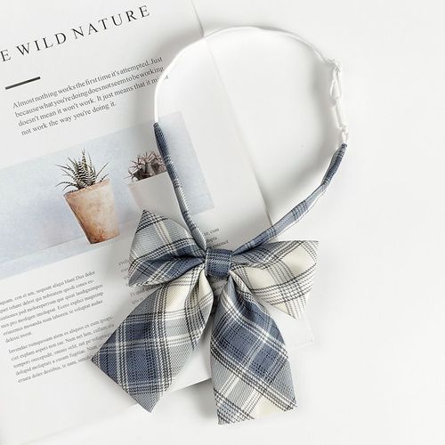 Mignon Écolières Jk N?ud Papillon Femme Japonaise Dames Mode Plaid N?ud Papillon Étudiant Uniformes Chemises Décontracté Travailleur De La Banque Papillon