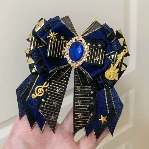 Notes Étoile Rétro Fait À La Main N?ud Cravate Broche Femmes Lolita Ensemble Uniforme Chemise Col Luxe Broche Accessoires