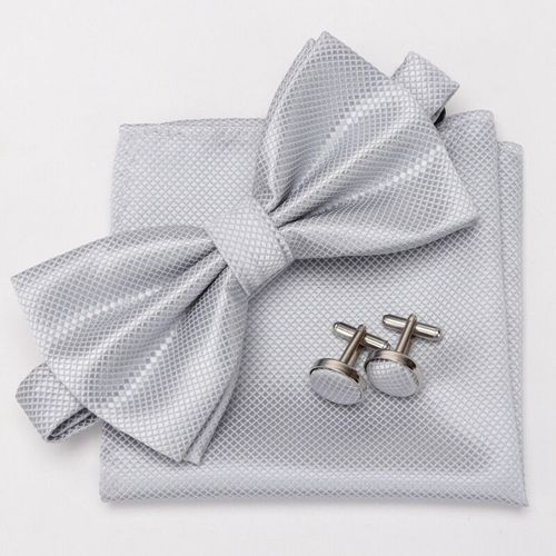 Lèvent De Manchette À Carreaux Classiques Pour Hommes,Ensemble De N?uds Papillon,Mouchoir,Boutons De Manchette Formels,Fête De Mariage,3 Pièces
