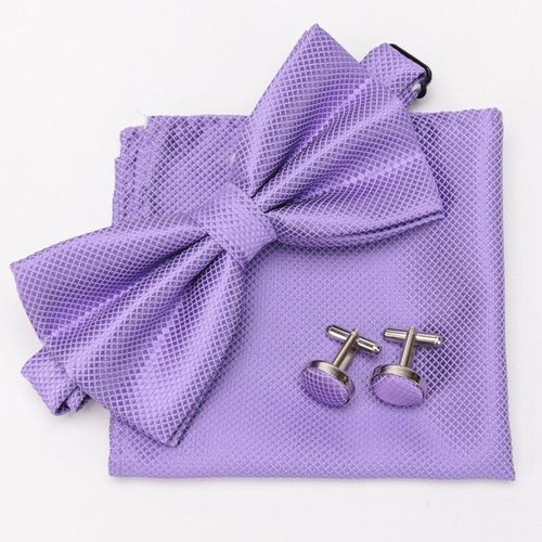 Lèvent De Manchette À Carreaux Classiques Pour Hommes,Ensemble De N?uds Papillon,Mouchoir,Boutons De Manchette Formels,Fête De Mariage,3 Pièces