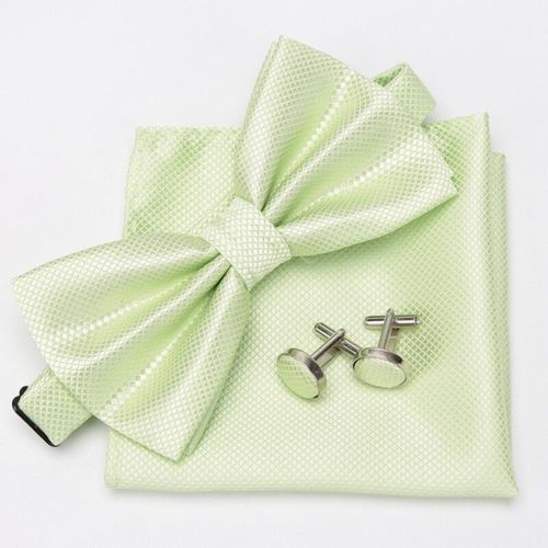Lèvent De Manchette À Carreaux Classiques Pour Hommes,Ensemble De N?uds Papillon,Mouchoir,Boutons De Manchette Formels,Fête De Mariage,3 Pièces