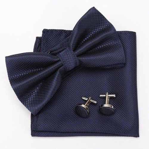 Lèvent De Manchette À Carreaux Classiques Pour Hommes,Ensemble De N?uds Papillon,Mouchoir,Boutons De Manchette Formels,Fête De Mariage,3 Pièces