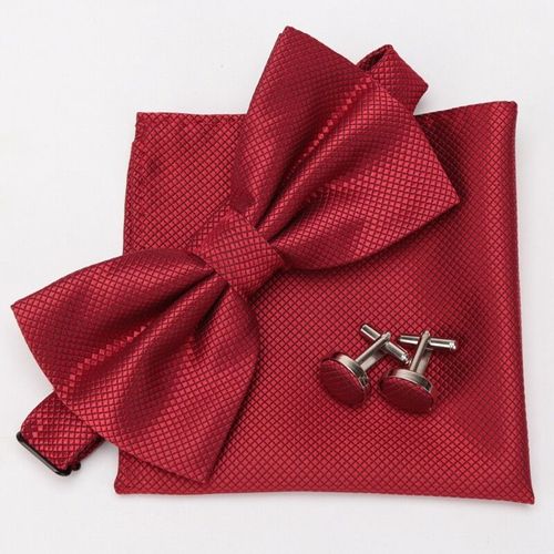 Lèvent De Manchette À Carreaux Classiques Pour Hommes,Ensemble De N?uds Papillon,Mouchoir,Boutons De Manchette Formels,Fête De Mariage,3 Pièces