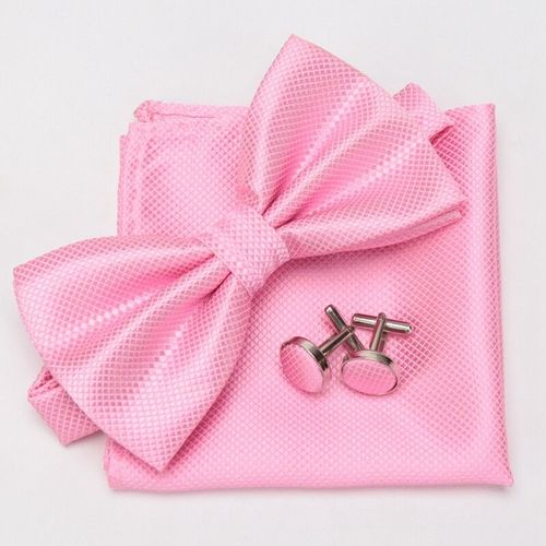 Lèvent De Manchette À Carreaux Classiques Pour Hommes,Ensemble De N?uds Papillon,Mouchoir,Boutons De Manchette Formels,Fête De Mariage,3 Pièces