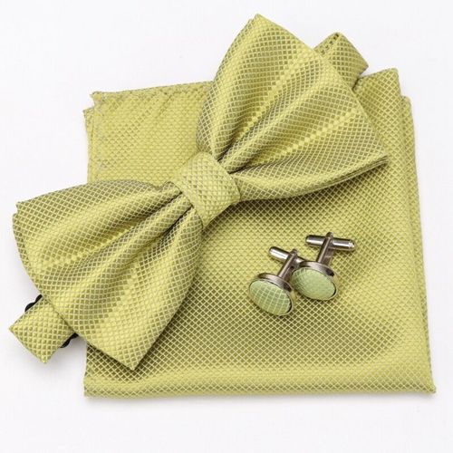 Lèvent De Manchette À Carreaux Classiques Pour Hommes,Ensemble De N?uds Papillon,Mouchoir,Boutons De Manchette Formels,Fête De Mariage,3 Pièces