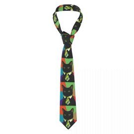 Blcak-Cravates Graphiques Imprimées En 3d D'animaux Mignons Pour Hommes,Collier Décontracté Rétro,03/Wear,Accessoires De Fête Et De Présidence